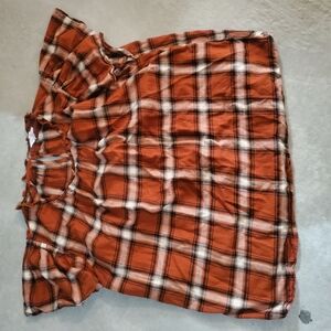 Time and Tru Orange Plaid A-Line Skirt
